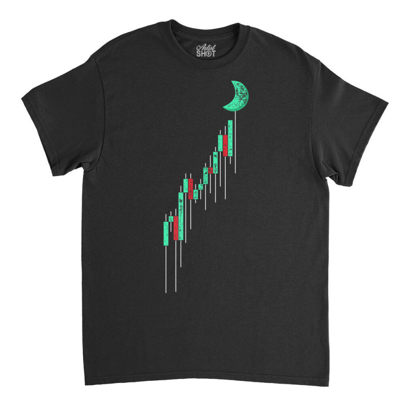 Crypto Trading Hodl Vintage Stock Chart To The Moon Classic T-shirt by cm-arts | Artistshot