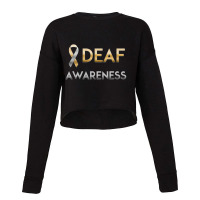 American Sign Language Deaf Awareness Cropped Sweater | Artistshot