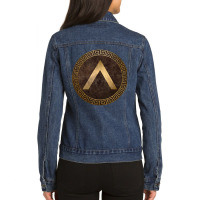 Spartan Shield Lambda Symbol Of Sparta Ladies Denim Jacket | Artistshot