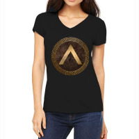 Spartan Shield Lambda Symbol Of Sparta Women's V-neck T-shirt | Artistshot