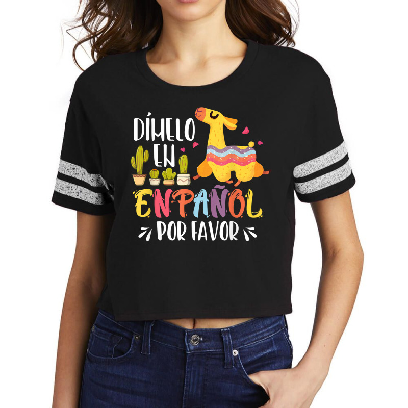 En Espanol Por Favor Bilingual Spanish Teacher T Shirt Scorecard Crop Tee by cm-arts | Artistshot