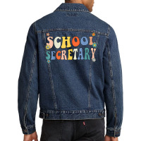 Groovy School Secretary Coping Skills Back To School T Shirt Men Denim Jacket | Artistshot