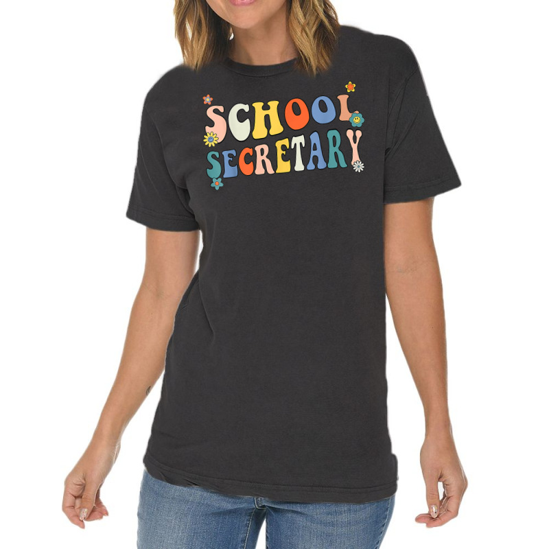 Groovy School Secretary Coping Skills Back To School T Shirt Vintage T-shirt | Artistshot