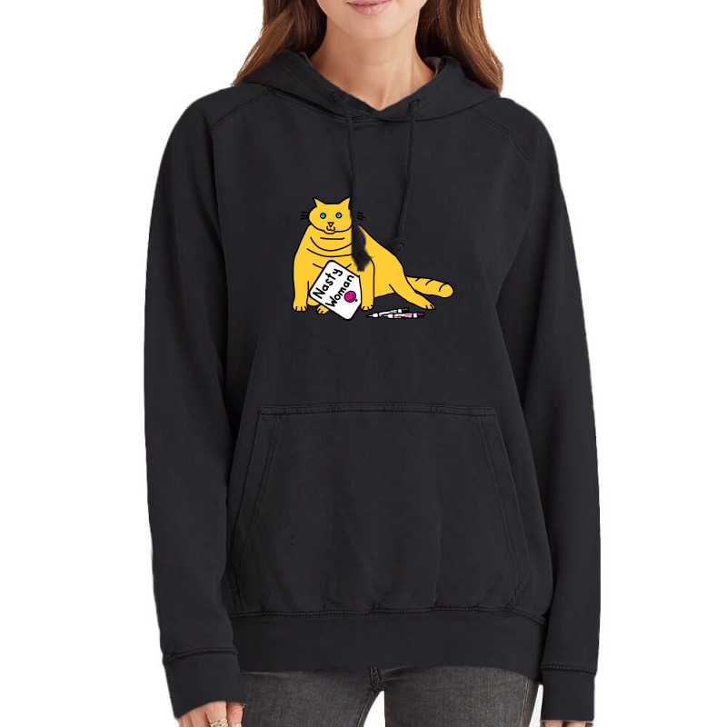 Small Cat Writes Nasty Woman Sign Kamala Vintage Hoodie | Artistshot