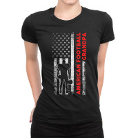 Mens Grandpa Grandfather Granddad American Football Player Ladies Fitted T-shirt | Artistshot