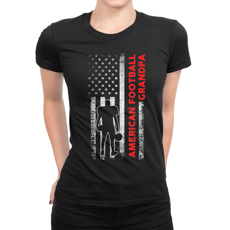 Mens Grandpa Grandfather Granddad American Football Player Ladies Fitted T-Shirt by Kemriban527 | Artistshot