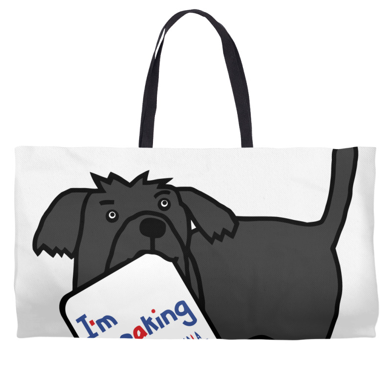 Small Dog With Kamala  Vp Debate Quote Kamala Weekender Totes | Artistshot