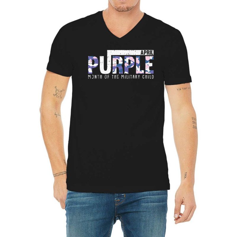 Purple Camo Month Of The Military Child Army Soldier Kids V-neck Tee | Artistshot