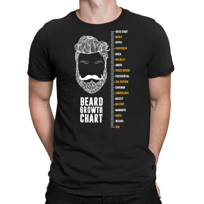 Epic Beard Growth Chart T-shirt, By Zany Brainy T-shirt | Artistshot