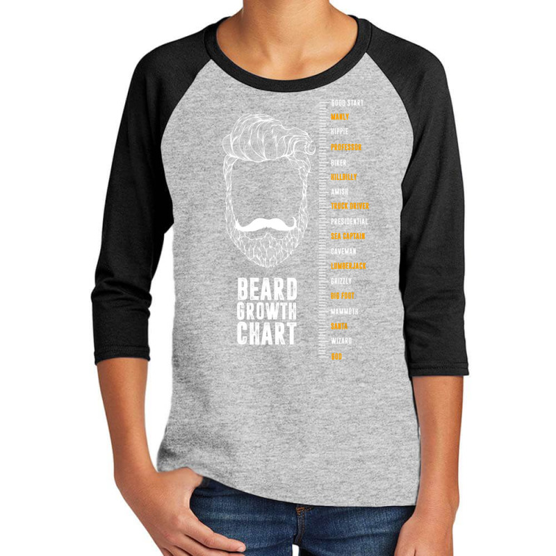 Epic Beard Growth Chart T-shirt, By Zany Brainy Youth 3/4 Sleeve | Artistshot