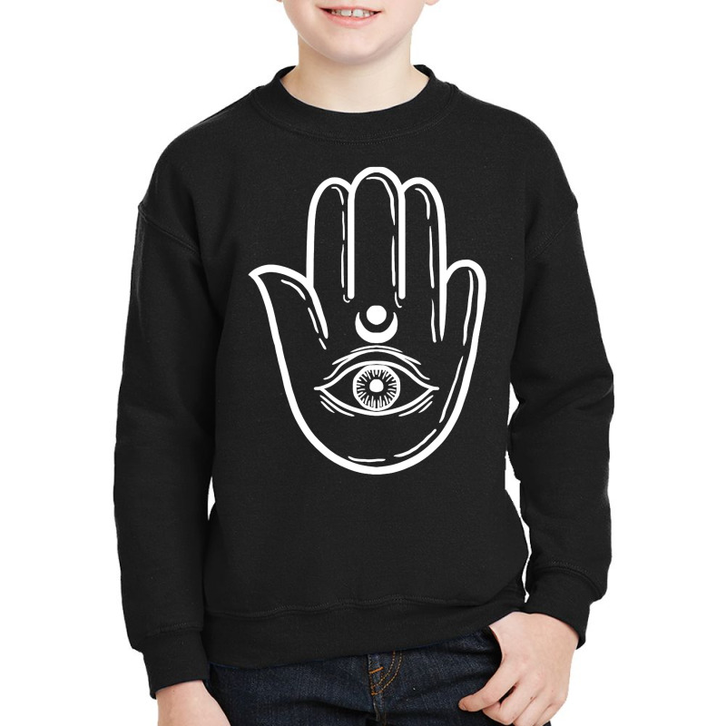 Hand Eye Hamsa Minimal Art Chanukah Festival Jewish Gift Youth Sweatshirt by Marybeth890 | Artistshot