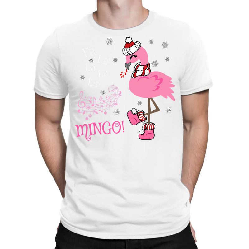 Cute Fa La La Mingo Candy Cane Christmas Flamingo T-shirt | Artistshot