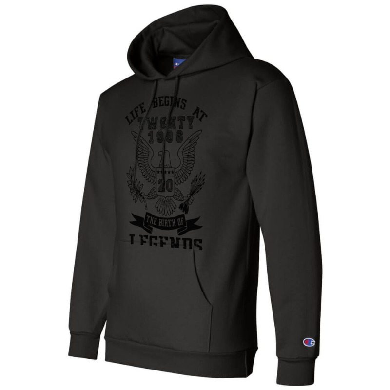 Life Begins At Twenty 1996 The Birth Of Legends Champion Hoodie | Artistshot