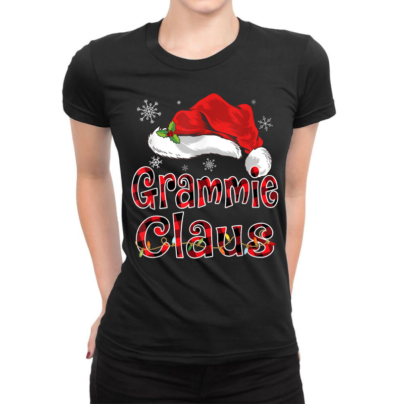 Grammie Claus Shirt Christmas Lights Pajama Family Matching T Shirt Ladies Fitted T-Shirt by cm-arts | Artistshot