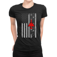 F-4 Phantom Fighter Jet Airplane American Flag Runway F4 Ladies Fitted T-shirt | Artistshot