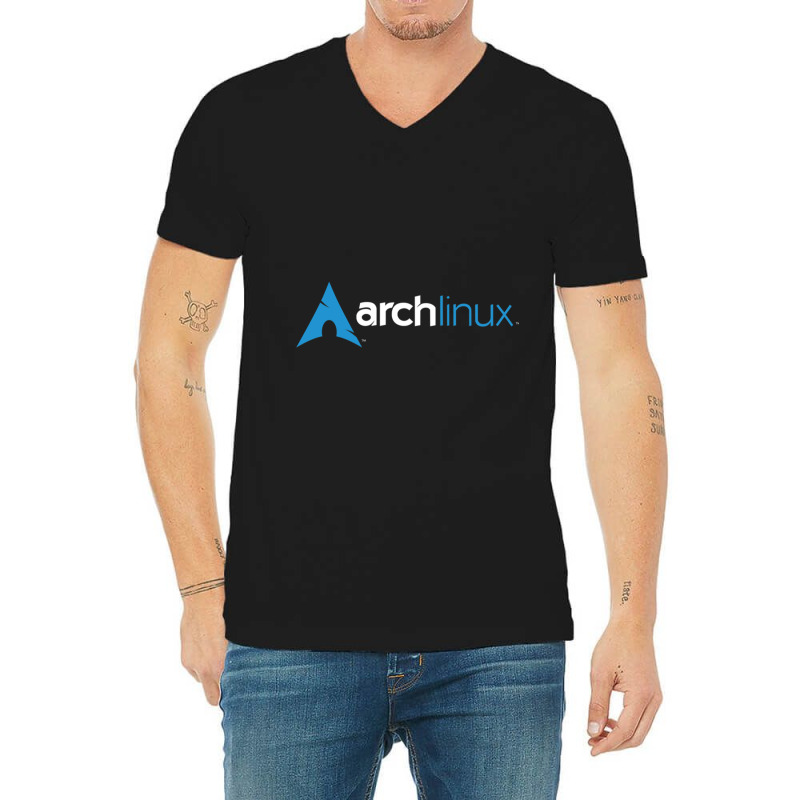 Dark Arch Linux V-Neck Tee by KEITHSHAPIRO | Artistshot