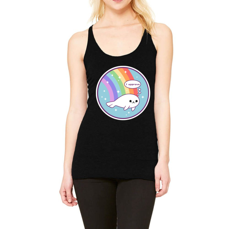 Rainbow Seal Of Approval Racerback Tank by cm-arts | Artistshot