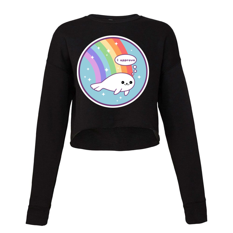 Rainbow Seal Of Approval Cropped Sweater by cm-arts | Artistshot