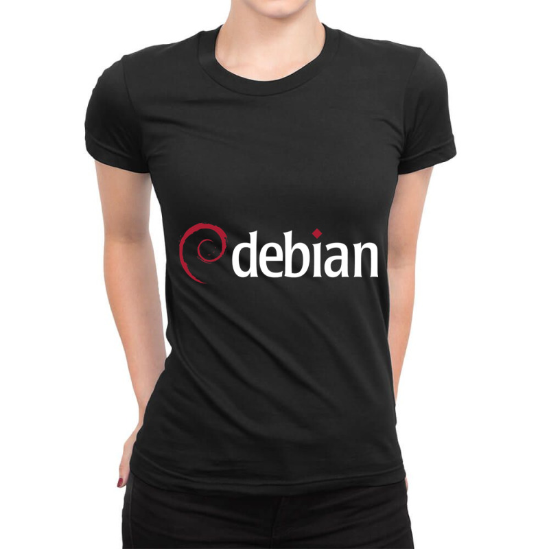 Dark Debian Linux Ladies Fitted T-Shirt by KEITHSHAPIRO | Artistshot