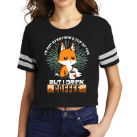 Cute Fox Drinking Coffee, Funny Fox Animal Lover, Furry Premium T Shir Scorecard Crop Tee | Artistshot