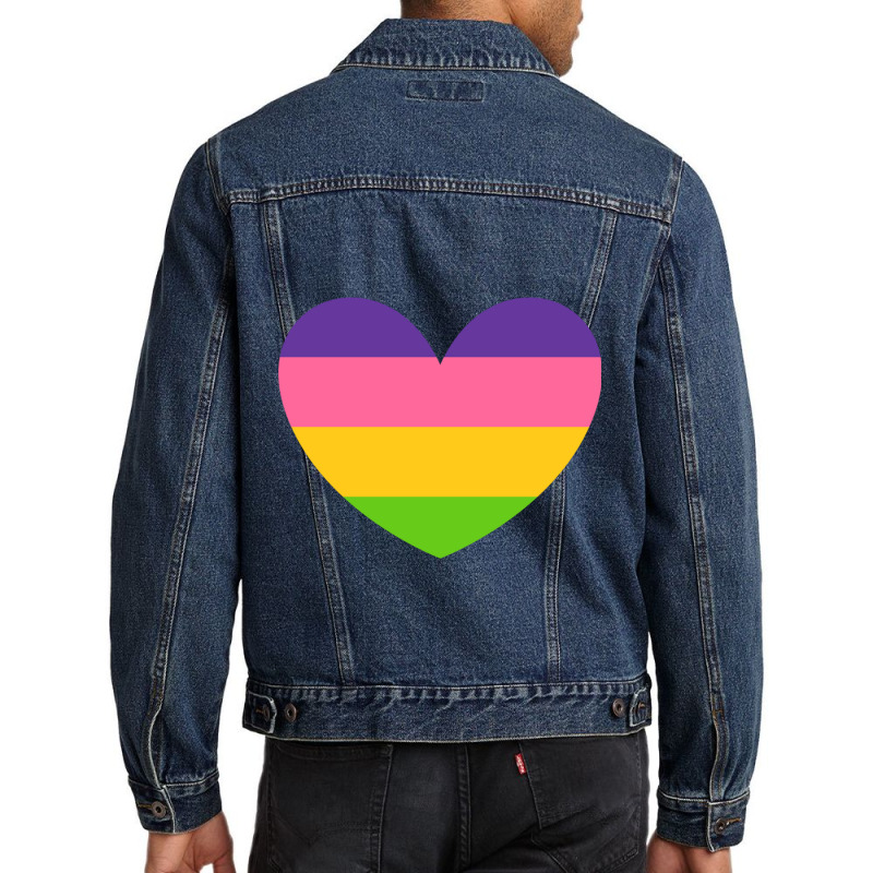 Sappho Poem Lesbian Pride Flag Active Men Denim Jacket by cm-arts | Artistshot