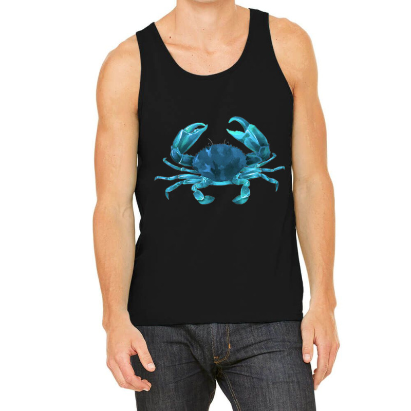 Aqua Colored Crab Tank Top | Artistshot