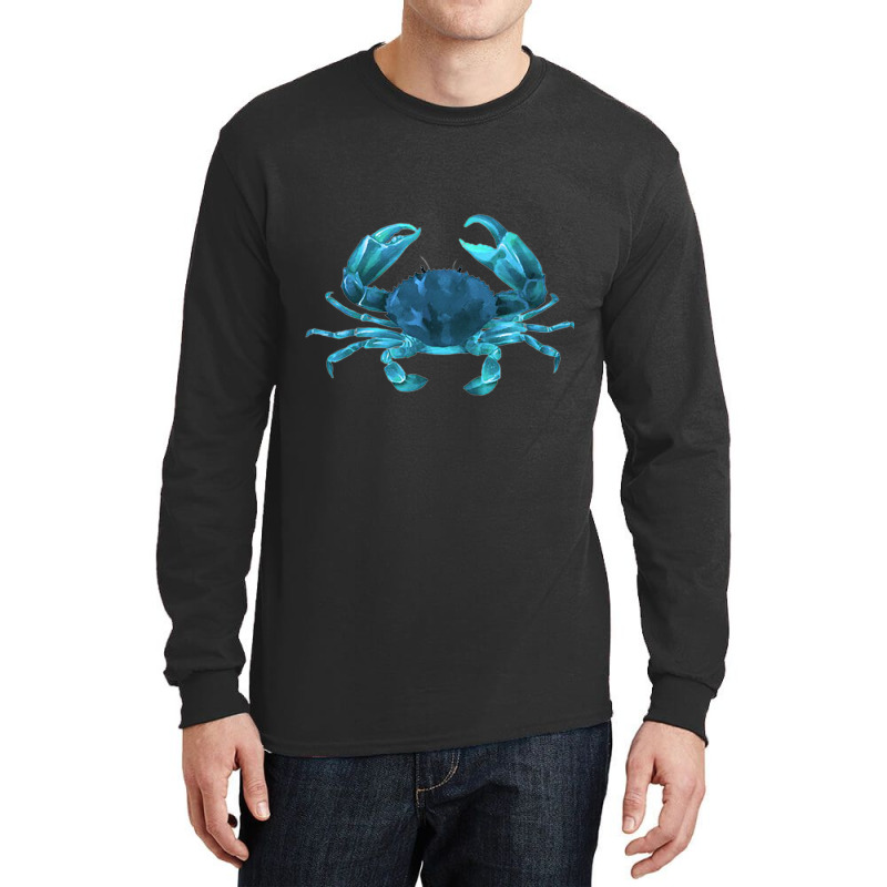 Aqua Colored Crab Long Sleeve Shirts | Artistshot