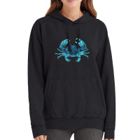 Aqua Colored Crab Vintage Hoodie | Artistshot