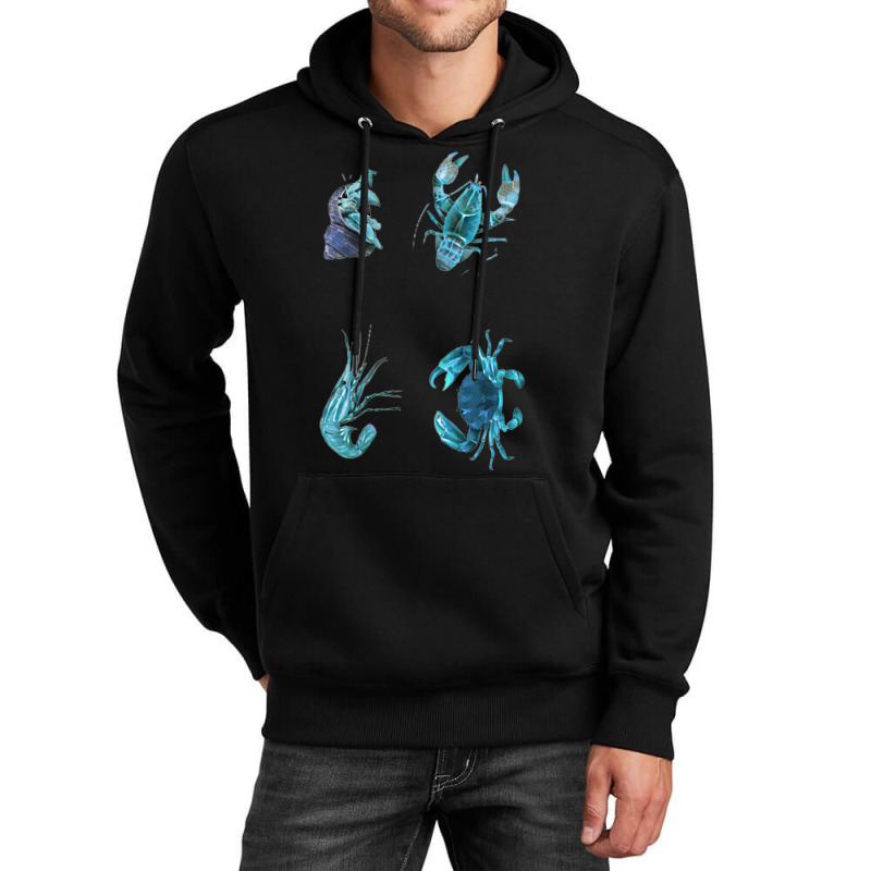 Aqua Colored Crustacean Unisex Hoodie | Artistshot