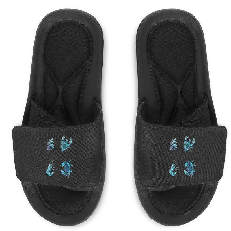 Aqua Colored Crustacean Slide Sandal | Artistshot