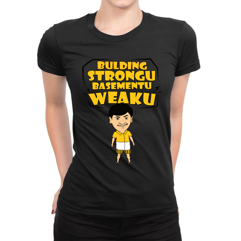 Building Strong Basement Weak Vadivelu Tamil Comdy Ladies Fitted T-Shirt by DARRELLBARNES | Artistshot