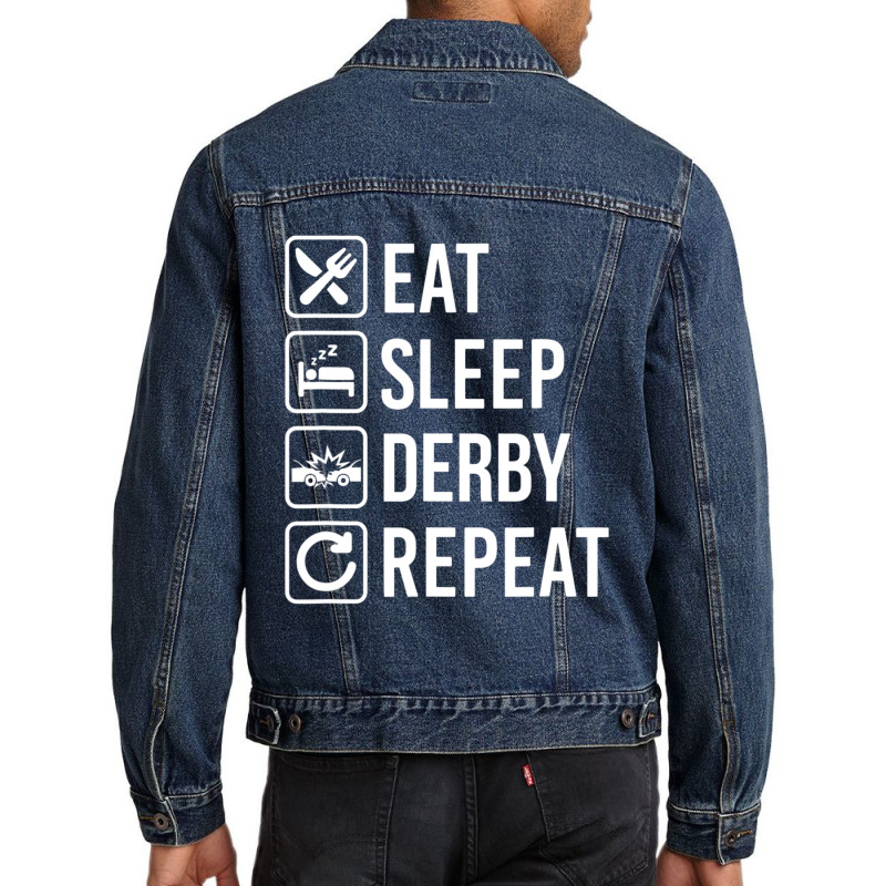 Demolition Derby Car Eat Sleep Repeat Men Denim Jacket by cm-arts | Artistshot