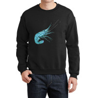 Aqua Colored Prawn Crewneck Sweatshirt | Artistshot