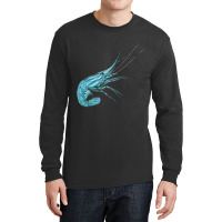 Aqua Colored Prawn Long Sleeve Shirts | Artistshot