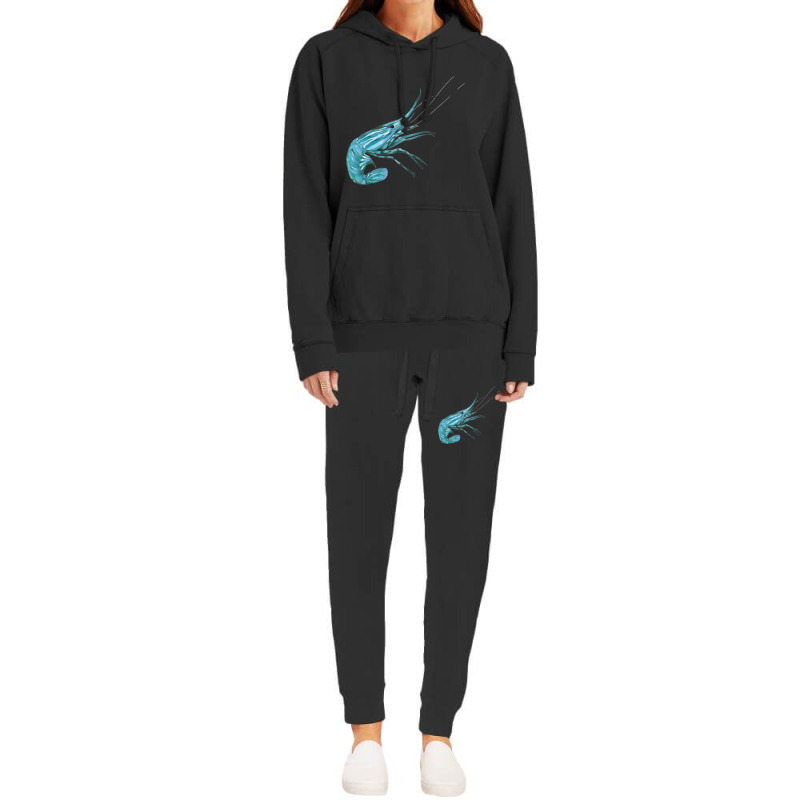 Aqua Colored Prawn Hoodie & Jogger Set | Artistshot