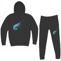 Aqua Colored Prawn Hoodie & Jogger Set | Artistshot