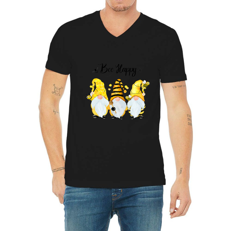 Bee Happy Bee Gnome Spring V-neck Tee | Artistshot