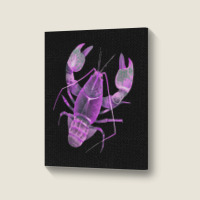 Aqua Purple Colored Lobster Portrait Canvas Print | Artistshot