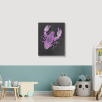 Aqua Purple Colored Lobster Portrait Canvas Print | Artistshot