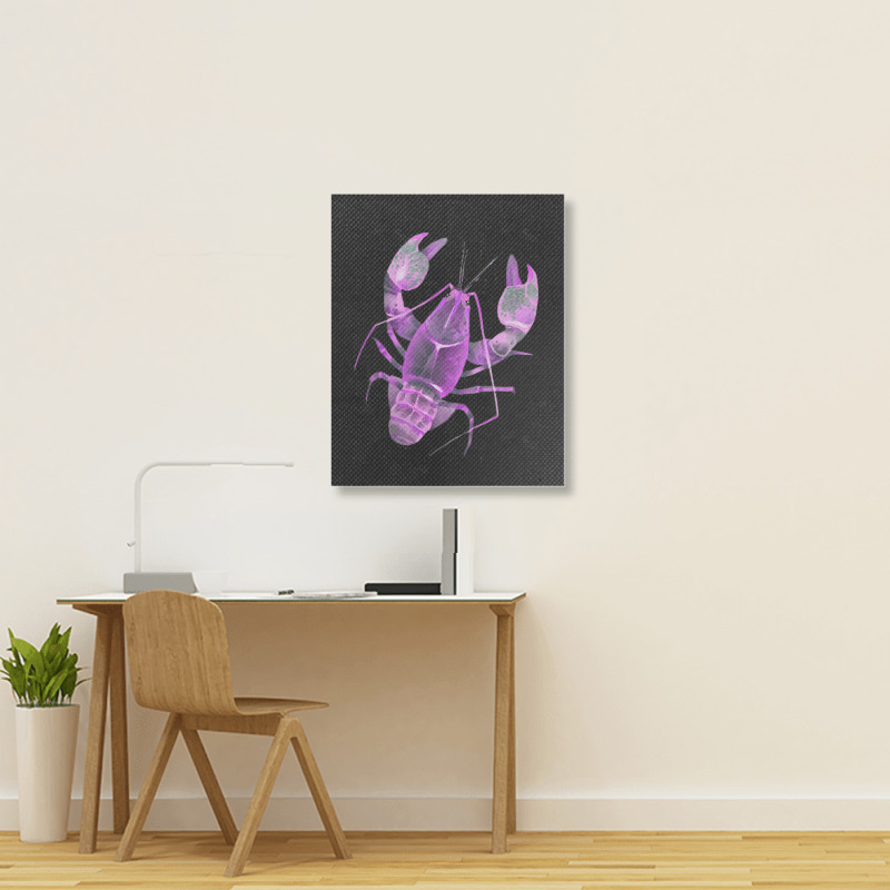 Aqua Purple Colored Lobster Portrait Canvas Print | Artistshot