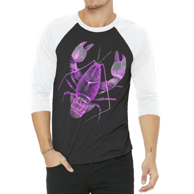 Aqua Purple Colored Lobster 3/4 Sleeve Shirt | Artistshot