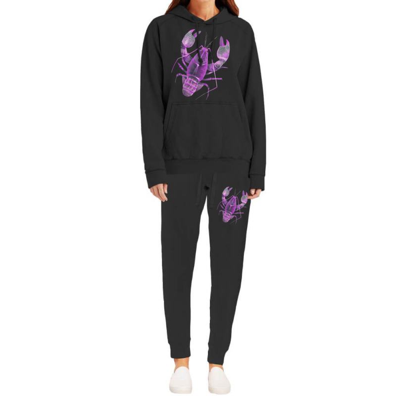 Aqua Purple Colored Lobster Hoodie & Jogger Set | Artistshot