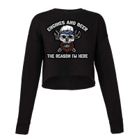 Engines And Beer The Reason I'm Here Funny Mechanic Cropped Sweater | Artistshot