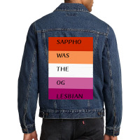 Sappho Was The Og Lesbian Men Denim Jacket | Artistshot