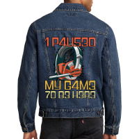 I Paused My Game To Be Here Gamer Headset Leet Men Denim Jacket | Artistshot