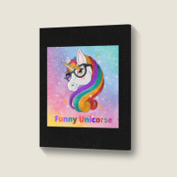 Funny Unicorse Portrait Canvas Print | Artistshot