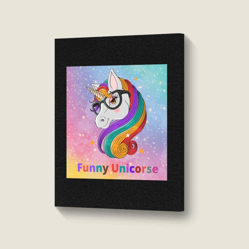 Funny Unicorse Portrait Canvas Print | Artistshot