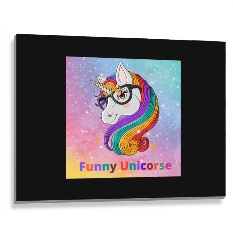 Funny Unicorse Metal Print Horizontal | Artistshot