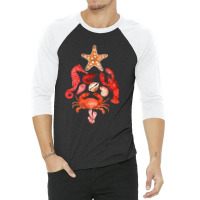 Crustaceancore Christmas, Crab Lobster, Crustaceancore Vintage, Ocean  3/4 Sleeve Shirt | Artistshot