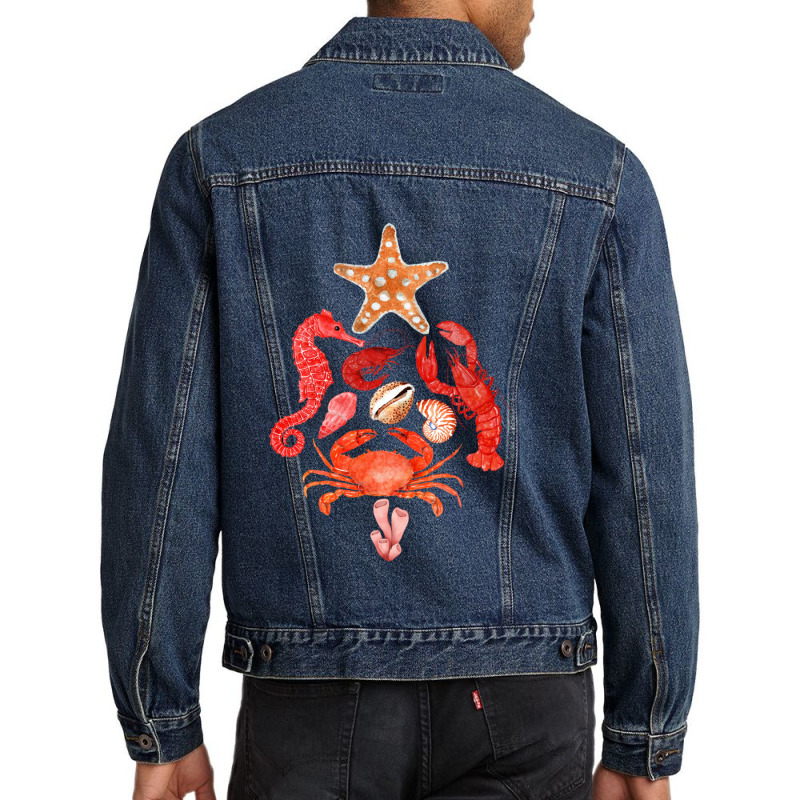 Crustaceancore Christmas, Crab Lobster, Crustaceancore Vintage, Ocean  Men Denim Jacket | Artistshot